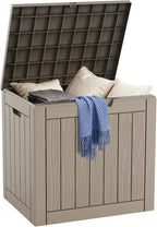 DRATO Deck Boxes, 30 Gallon Outdoor Storage Box for Patio Cushion, Garden Tools, Waterproof and UV Resistant, Lockable (Grey,30 Gallon) by DRATOprovidesawarmandcozy