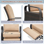 ATR ART TO REAL Outdoor Recliner, Outdoor Wicker Recliner Chair with 5.12'' Cushions, Automatic Adjustable Patio Chaise Lounge Chairs, Aluminum Frame. UV Protected and Rustless (Khaki) - Image 7