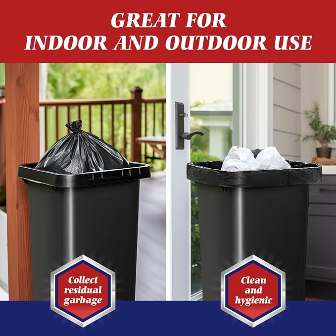 Teivio Large Black Trash Bags 64-65 Gallon 16 Counts Industrial Sturdy Garbage - Image 7