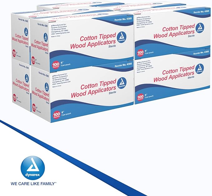 Dynarex 6-Inch Sterile Cotton Tipped Applicators - Image 7