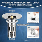 2 Pack Bathroom Sink Drain Strainer, Universal Sink Stopper - Image 2