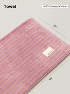WENSHUO Bubble Purple Tulips-Striped Pure Cotton Bath Towel, 100% Combed Cotton - Image 2