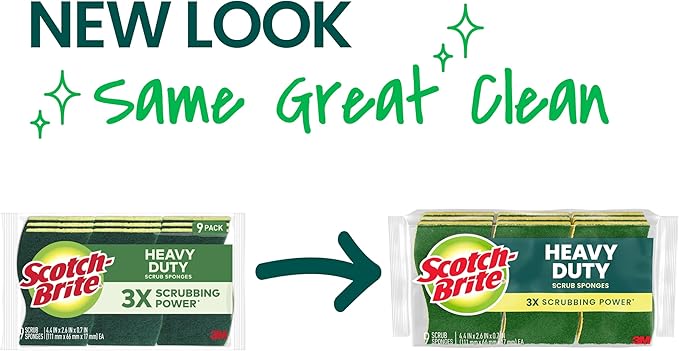 Scotch-Brite Heavy Duty Scrub Sponge, 9 Kitchen Sponges - Image 4