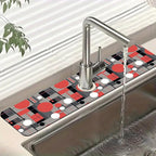Abstract Geometric Sink Splash Guard Faucet Mat Vintage Tile Super Absorbent by Unknown