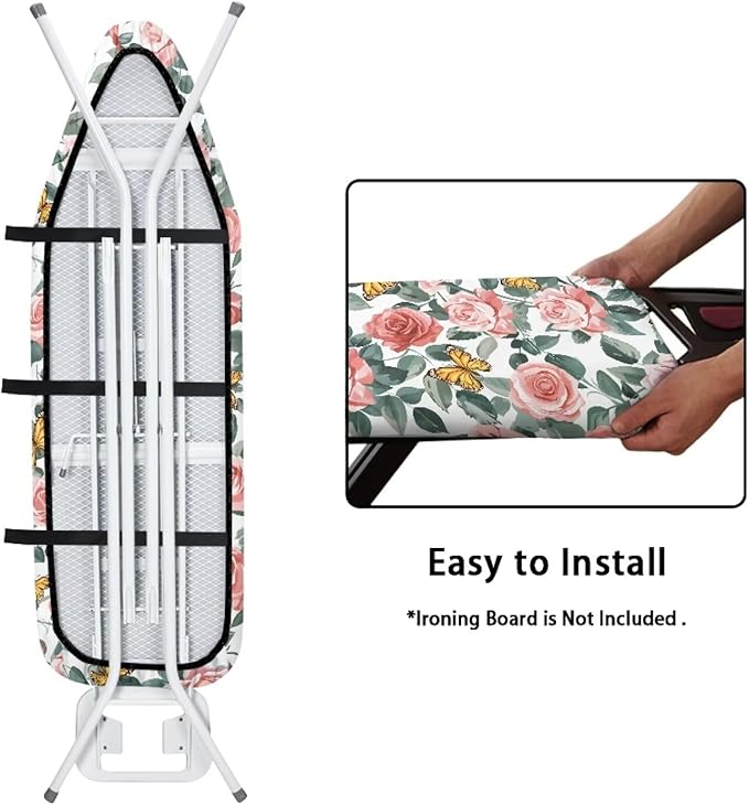 Rose Butterfly Ironing Board Cover and Pad Lightweight Soft Ironing Pad - Image 4