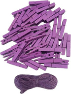 1.9" Small Wooden Clothes Pins Baby Shower Light Purple Mini Clips Photo Holder by Unknown