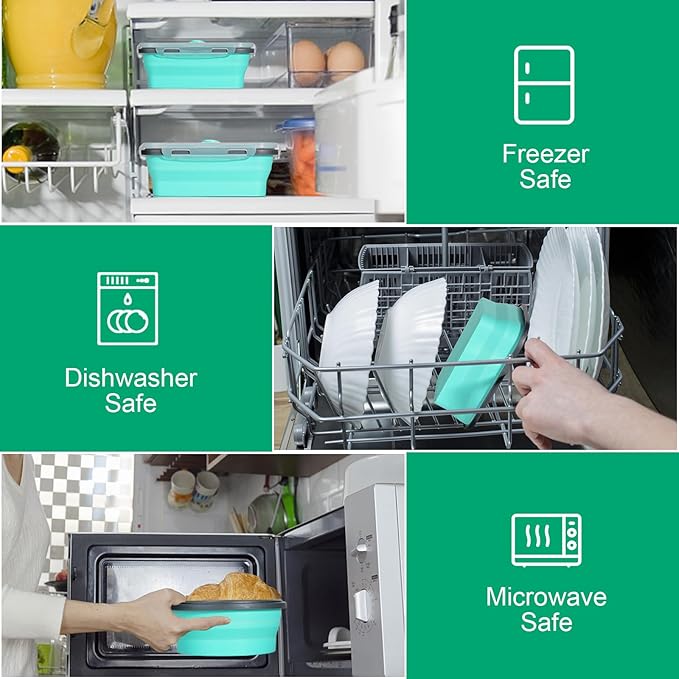 Sudaya 8 Pack Collapsible Food Storage Containers - Image 7