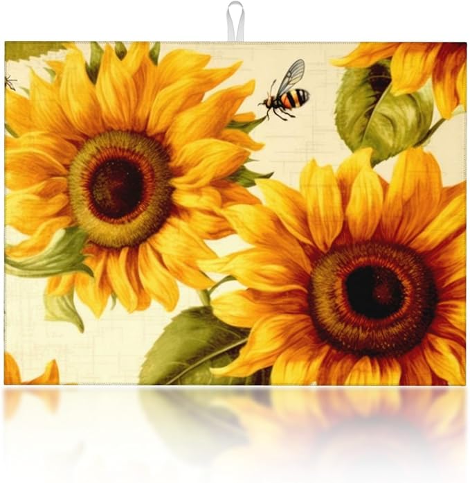 Sunflower Large Dish Drying Mats by AUMLDOYS