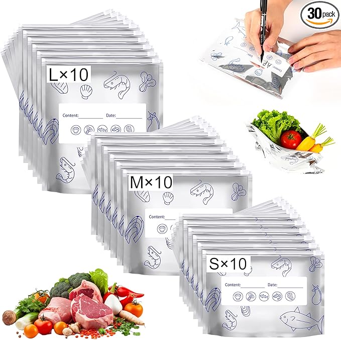 Reusable Aluminum Foil Sealable Storage Bags, Thicken Stand Up Foil Sealable by Unknown