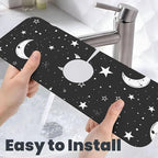 Faucet Draining Mat For Kitchen Sink, Moons Stars White Diatom Mud Absorbent - Image 6