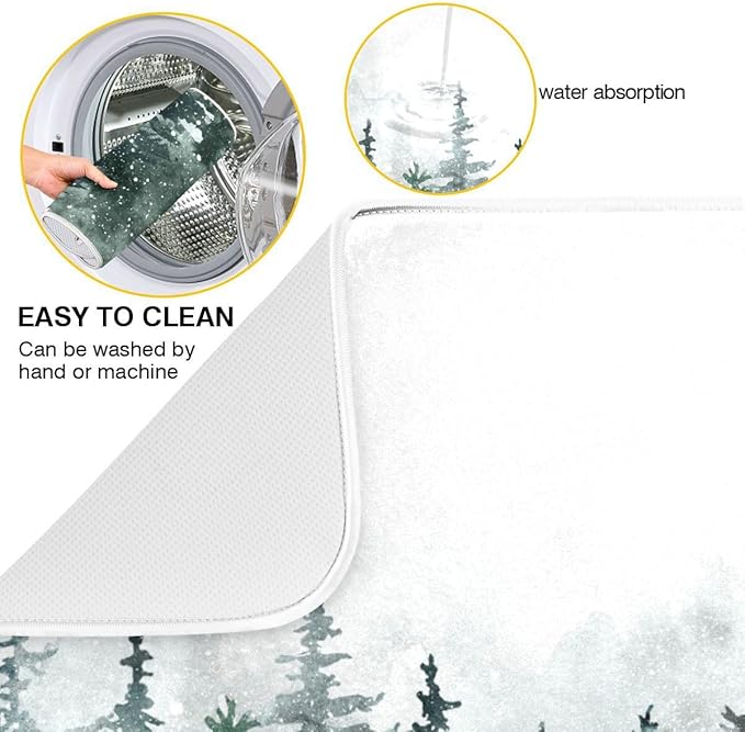 Winter Forest Scenery Dish Drying Mat - Image 2