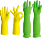 PrettyCare 2 Pairs Rubber Cleaning Gloves long & short by PrettyCare
