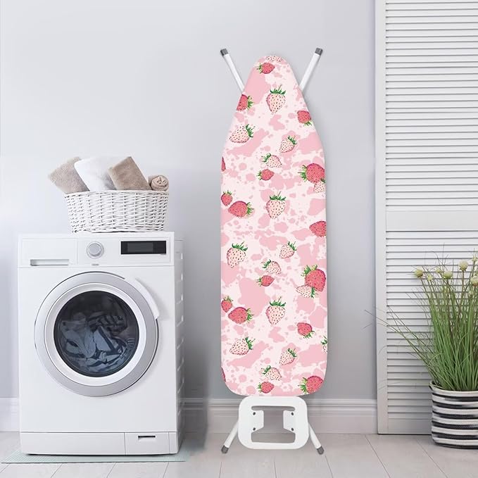 Pink Strawberry Padding Ironing Board Covers Easy to Install Stain Resistant - Image 3