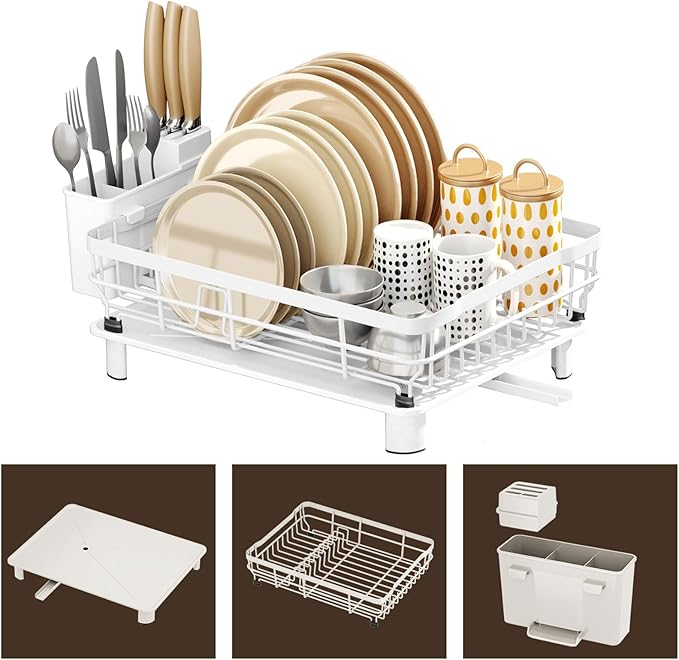 Iron Dish Drying Rack with Drainboard Dish Drainers - Image 2