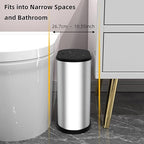 1.8 Gallons Small Stainless Steel Trash Can - Image 2