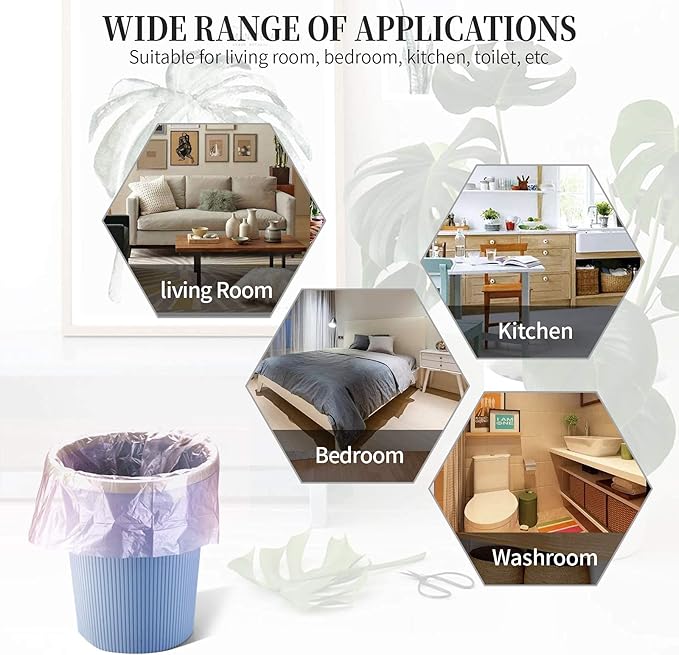 5 Rolls Small Trash Garbage Bags, 4 Gallon Strong Thin Material Disposable - Image 6