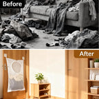 Hanging Laundry Hamper Bag, 30x20 Inch Foldable Wall Hanging Laundry Bag - Image 6