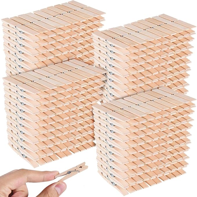 SenseYo 400 Pcs 1.9 Inch Wooden Clothespins Clips by SenseYo
