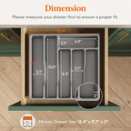 Lifewit Silverware Drawer Organizer Tray, Plastic Cutlery Storage - Image 2