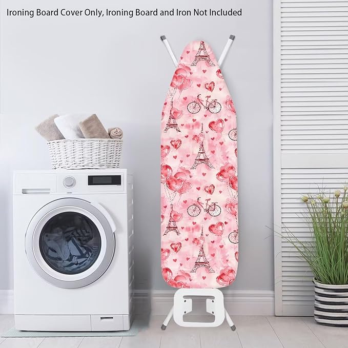 Heart Design Ironing Board Cover and Pad 15 x 54 Thick Padding - Image 3