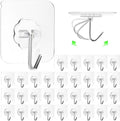 ZESLMG Adhesive Wall Hooks for Hanging, 32 Pack Self Sticky Hooks Heavy Duty by ZESLMG