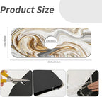 Kitchen Sink Splash Guard，White-grey gold marble Faucet Mat Sink Gadgets-Super - Image 3