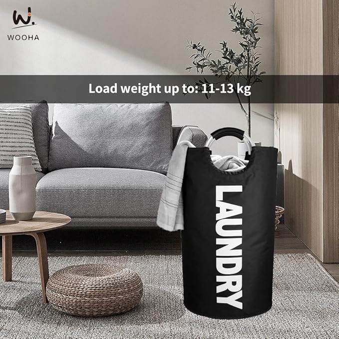 WOOHA 125L Large laundry basket, Collapsible laundry hamper, Tall Clothes - Image 9