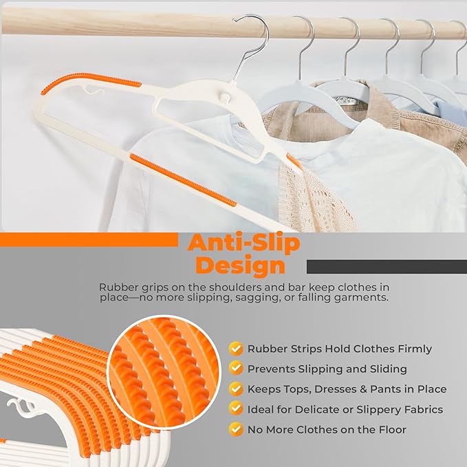 Lightweight White Plastic Hangers 10 Pack - Image 5