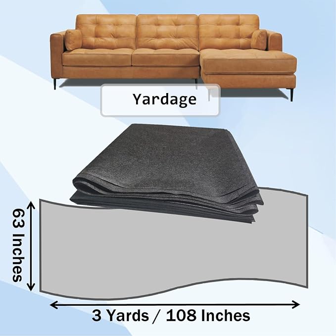 3 yds. X 63 ins. Upholstery Dust Cover Fabric Replacement, Non-Woven Black - Image 3