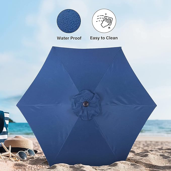 Simple Deluxe 9' Patio Umbrella Outdoor Table Market Yard Umbrella with Push Button Tilt/Crank - Image 8