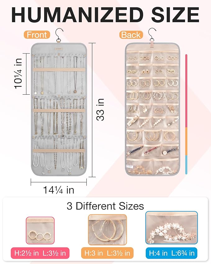 BAGSMART Hanging Jewelry Organizer Storage Roll - Image 5