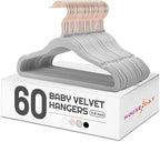 HOUSE DAY Velvet Baby Hangers for Closet, Kids Hangers Velvet 60 Pack, Non Slip by HOUSEDAY