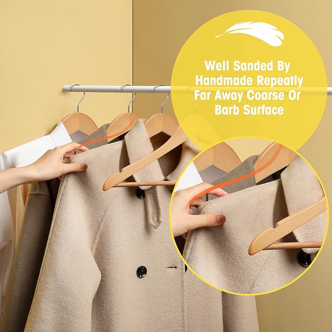 Wooden Hangers - 30 Pack - Clothes Hanger - Image 3