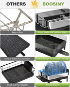 BOOSINY Stainless Steel Dish Drying Rack, Dish Racks - Image 6