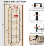 Delamu Narrow Over the Door Pantry Organizer, 6-Tier Metal Pantry Door - Image 2