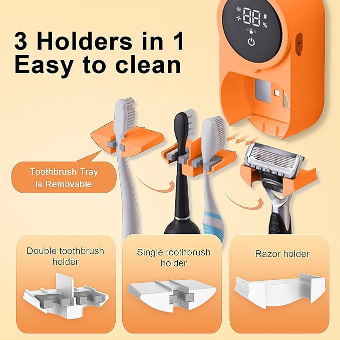 Toothbrush Holder and Cleaner Razor Holder/Dryer Light Cleaning and Air Drying - Image 5