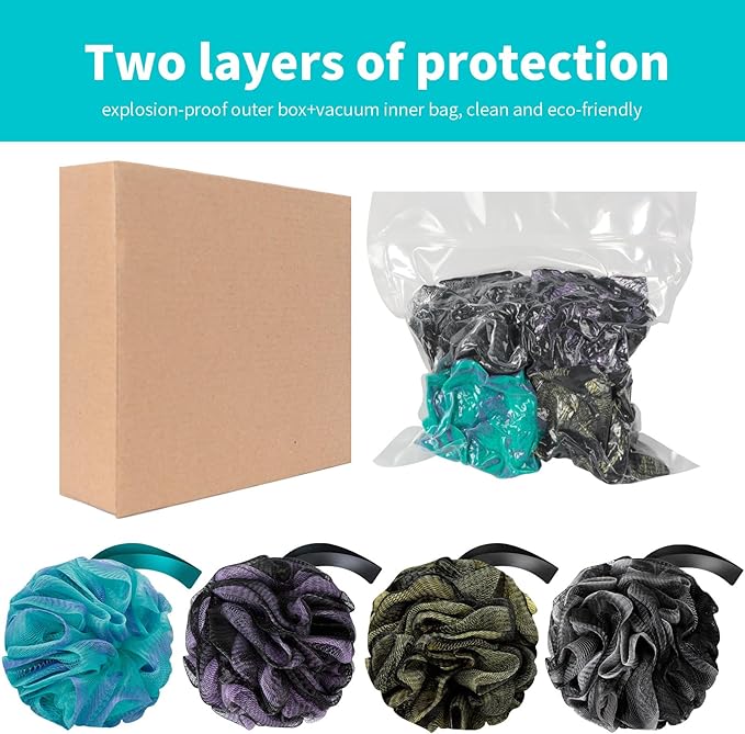 Bath Loofah Shower Sponge Body Back Scrubber Soft Mesh Shower Puffs Exfoliating - Image 8