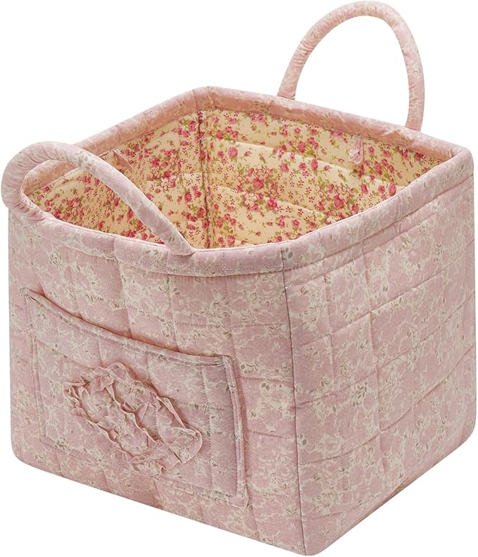 Quilted Fabric Storage Basket by Unknown