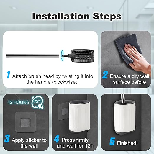 Bathroom Trash Can with Toilet Brush - Image 9