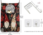 Checkered Christmas Floral Gnomes Hanging Laundry Hamper Door Hampers Bag Basket - Image 3