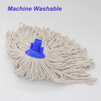Cotton Cloth Mop, 4 Section Stainless Steel Pole + Two Cotton String Mop Heads - Image 3