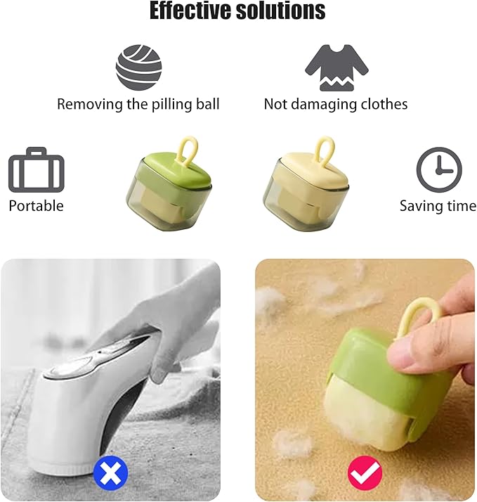 Mini Cube Washable Lint Remover, Portable Clothes Hair Ball Trimmer, Manual - Image 4