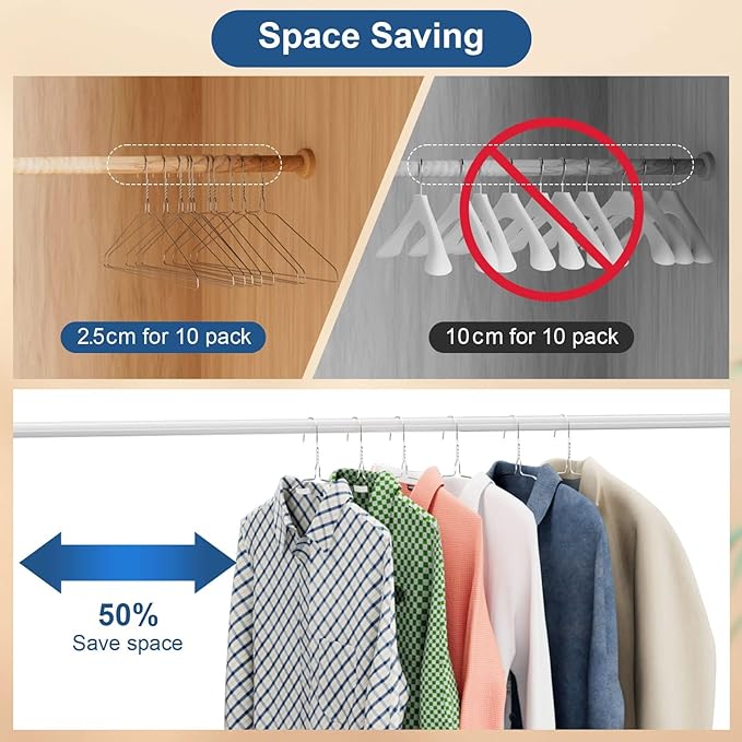 SPECILITE Wire Metal Clothes Hangers Bulk 150 Pack - Image 3
