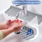 Kitchen Sink Splash Guard, Silicone Faucet Guard & Draining Mat, 10° Large - Image 4