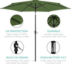 Best Choice Products 10ft Outdoor Table Compatible Steel Polyester Market Patio Umbrella w/Crank and Easy Push Button Tilt - Image 5