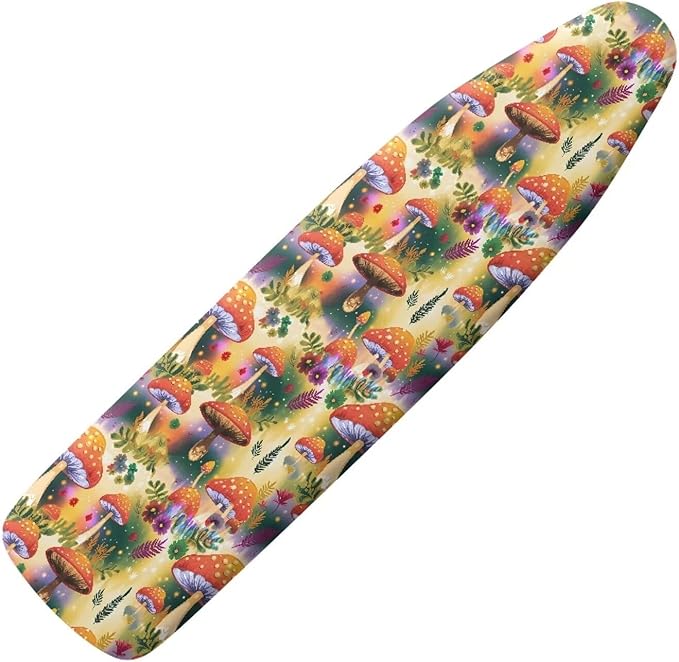 Spot Mushroom Ironing Board Cover, Trippy Forest Mushrooms Protective Sleeve by Daulesho