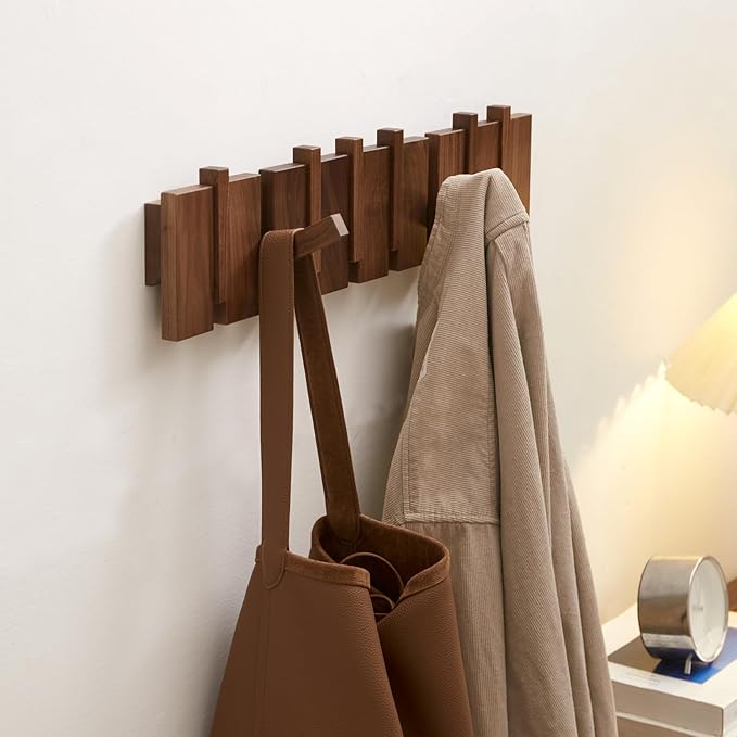 Wood Coat Rack Wall Mount, Coat Hooks Hanger Wall Mounted, Heavy Duty Wall Coat - Image 5