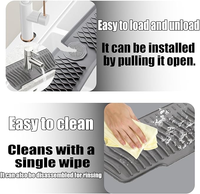 Kitchen Sink Faucet Mat, 90° Foldable Faucet Mat - Image 5