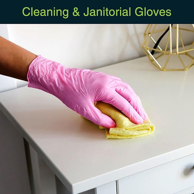 FifthPulse Pink Vinyl Disposable Gloves - Image 4