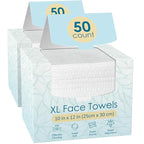 2 Pack of 50 count XL Disposable Face Towels 10” x 12”, 100% Viscose Fibre by Fygrip